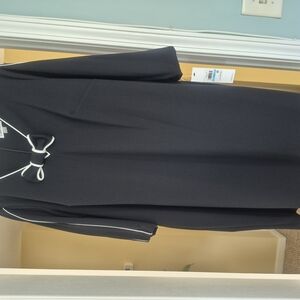 Calvin Klein Black Midi Dress with White Accents